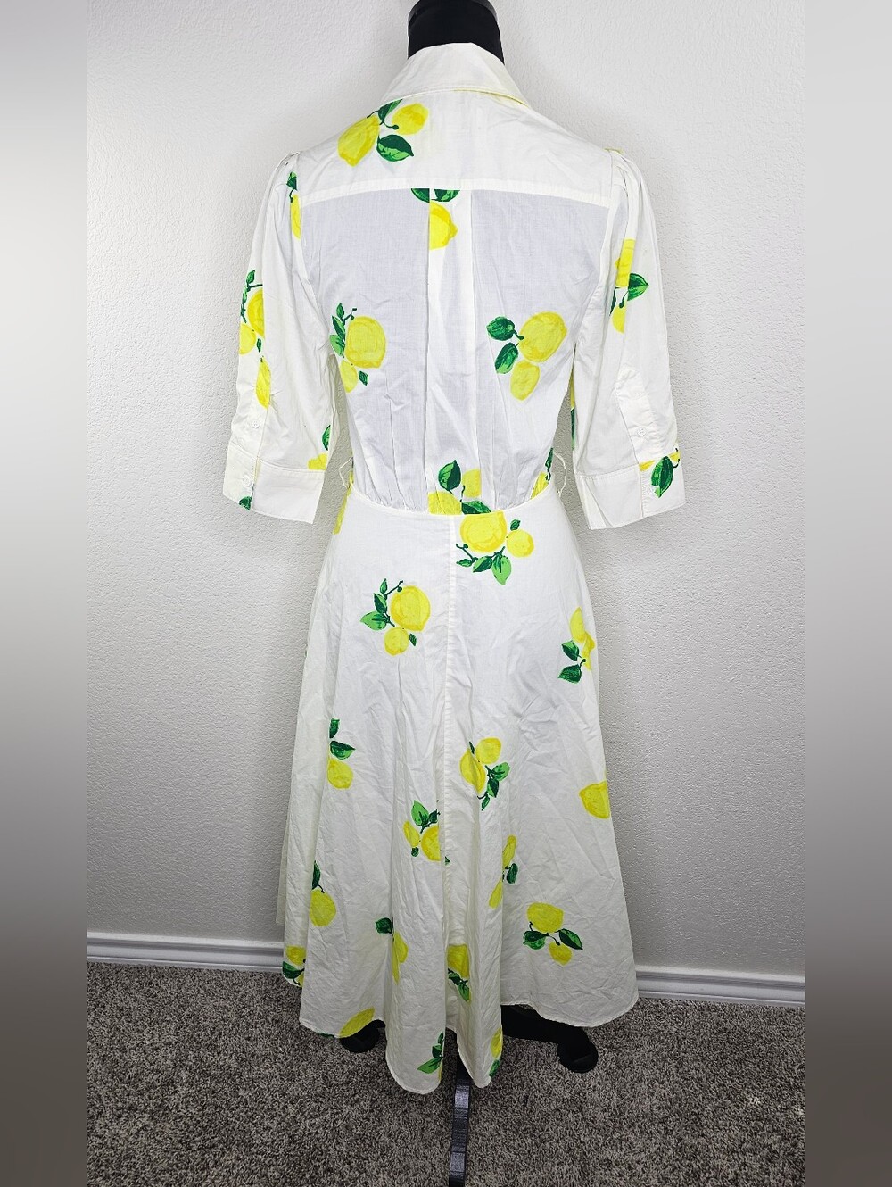 Essentiel Antwerp Darko lemon print shirt dress 34/2 - Picture 8 of 14